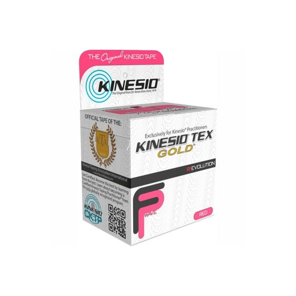 Kinesio Tex Gold FP Kinesiology Tape, 2" x 5.5 yds, Red, 6 Rolls